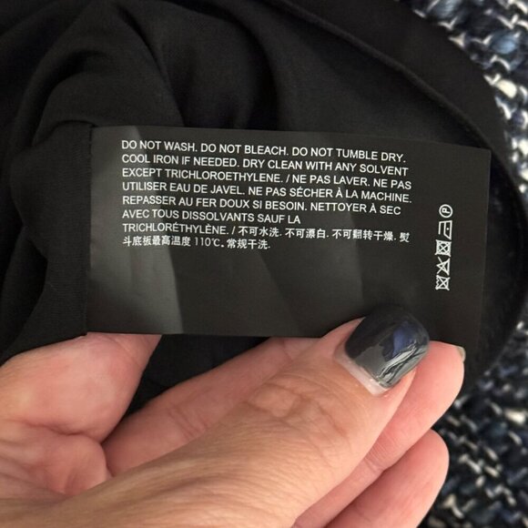 Theory NEW Autumn Tweed Mini Skirt Blue Black White Career Office Classic Sz 6 - Picture 9 of 10